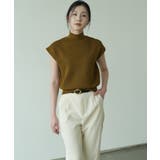 シンプルなデザインが上品なフレンチスリーブハイネックニットトップス モックネック | maison de LATIR | 詳細画像31 