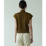 シンプルなデザインが上品なフレンチスリーブハイネックニットトップス モックネック | maison de LATIR | 詳細画像33 