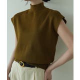 シンプルなデザインが上品なフレンチスリーブハイネックニットトップス モックネック | maison de LATIR | 詳細画像36 