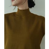 シンプルなデザインが上品なフレンチスリーブハイネックニットトップス モックネック | maison de LATIR | 詳細画像38 