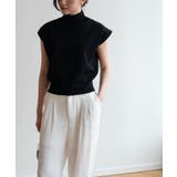 シンプルなデザインが上品なフレンチスリーブハイネックニットトップス モックネック | maison de LATIR | 詳細画像39 