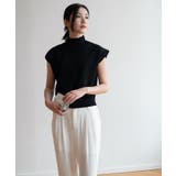 シンプルなデザインが上品なフレンチスリーブハイネックニットトップス モックネック | maison de LATIR | 詳細画像41 