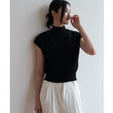 シンプルなデザインが上品なフレンチスリーブハイネックニットトップス モックネック | maison de LATIR | 詳細画像42 