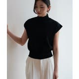 シンプルなデザインが上品なフレンチスリーブハイネックニットトップス モックネック | maison de LATIR | 詳細画像48 