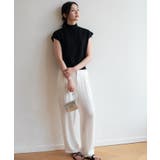 シンプルなデザインが上品なフレンチスリーブハイネックニットトップス モックネック | maison de LATIR | 詳細画像49 