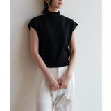 シンプルなデザインが上品なフレンチスリーブハイネックニットトップス モックネック | maison de LATIR | 詳細画像52 