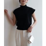 シンプルなデザインが上品なフレンチスリーブハイネックニットトップス モックネック | maison de LATIR | 詳細画像55 