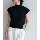 シンプルなデザインが上品なフレンチスリーブハイネックニットトップス モックネック | maison de LATIR | 詳細画像56 