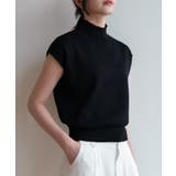 シンプルなデザインが上品なフレンチスリーブハイネックニットトップス モックネック | maison de LATIR | 詳細画像57 