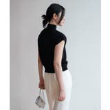 シンプルなデザインが上品なフレンチスリーブハイネックニットトップス モックネック | maison de LATIR | 詳細画像59 
