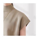 シンプルなデザインが上品なフレンチスリーブハイネックニットトップス モックネック | maison de LATIR | 詳細画像61 