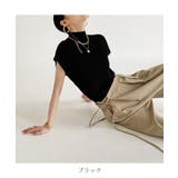 シンプルなデザインが上品なフレンチスリーブハイネックニットトップス モックネック | maison de LATIR | 詳細画像70 