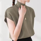 グレージュ | 一枚で夏服がオシャレに着こなせる!フレンチスリーブハイネック半袖サマーニット | maison de LATIR