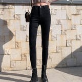 ブラック | スキニーデニム ジーンズ パンツ | maison de LATIR