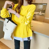 ライトイエロー | インパクトのあるロゴが印象的なスウェット ゆったり ラフ可愛い | maison de LATIR