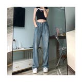 ルーズシルエットがオシャレなストレートモップデニム ハイウエスト ワイドパンツ | maison de LATIR | 詳細画像3
