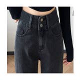 シルエットがきれいなハイウエストストレートデニム ハイウエスト ルーズ | maison de LATIR | 詳細画像10