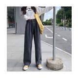 ルーズシルエットがこなれ感を演出するハイウエストワイドパンツ 韓国 カジュアル | maison de LATIR | 詳細画像3
