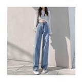 美しいシルエットでコーデの主役になるハイウエストストレートデニム ウエスト調整ボ… | maison de LATIR | 詳細画像2 