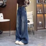 ブルー | トップスを選ばない頼れるワイドパンツ フルレングス ボトム | maison de LATIR