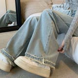 夏 夏旬デニムスタイルを楽しめるワイドデニムパンツ ハイウエスト | maison de LATIR | 詳細画像6