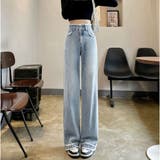夏 夏旬デニムスタイルを楽しめるワイドデニムパンツ ハイウエスト | maison de LATIR | 詳細画像9