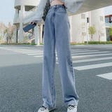 夏 夏の旬大人カジュアルを演出するワイドデニムパンツ ハイウエスト | maison de LATIR | 詳細画像2