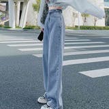 夏 夏の旬大人カジュアルを演出するワイドデニムパンツ ハイウエスト | maison de LATIR | 詳細画像4