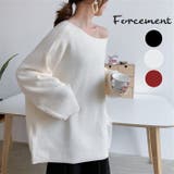 ゆったりシルエットが可愛いオフショルデザインニット オフショルダー プルオーバー | maison de LATIR | 詳細画像1