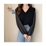 ゆったりしたサイズ感の大人めニット レイヤード Vネックニット | maison de LATIR | 詳細画像3