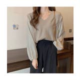 ゆったりしたサイズ感の大人めニット レイヤード Vネックニット | maison de LATIR | 詳細画像9