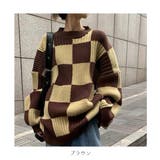 オーバーサイズが可愛い幾何学デザインセーター ランタンスリーブ ラウンドネック | maison de LATIR | 詳細画像12