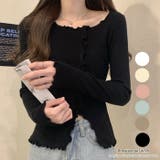 コーデを華やかにするフリルデザインニットトップス スリット 冬 | maison de LATIR | 詳細画像1 