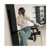 パフスリーブニットトップス+アームウォーマー2点セット クルーネック トップス | maison de LATIR | 詳細画像4
