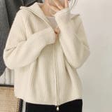 ルーズ感が可愛い襟付きジップニットカーディガン 韓国 夏 | maison de LATIR | 詳細画像1