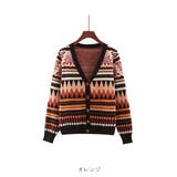 レトロ感が可愛い総柄Vネックニットカーディガン 冬 ニット | maison de LATIR | 詳細画像10 