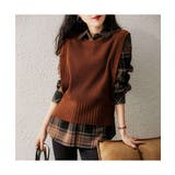 ロングシーズン活躍する人気のサイドボタンニットベスト リブニット プルオーバー | maison de LATIR | 詳細画像5 