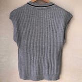 こなれカジュアルコーデに仕上げる配色ラインVネックニットベスト 大人 可愛い | maison de LATIR | 詳細画像8