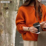 オレンジ | 大人のリラックスムード漂うボリューム袖ラグランニット ニットプルオーバー 長袖 | maison de LATIR