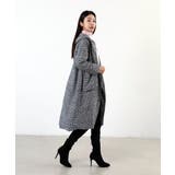 千鳥格子柄大人めフードコート ミドル丈コート フードコート | maison de LATIR | 詳細画像19