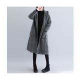 千鳥格子柄大人めフードコート ミドル丈コート フードコート | maison de LATIR | 詳細画像5