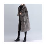 千鳥格子柄大人めフードコート ミドル丈コート フードコート | maison de LATIR | 詳細画像7