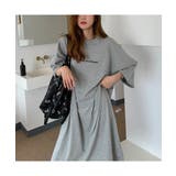 バックプリントがアクセントのロング丈Tシャツワンピース ルーズ 五分袖 | maison de LATIR | 詳細画像2