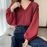 レッド | ゆったりしたサイズ感の大人めニット レイヤード Vネックニット | maison de LATIR