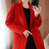 レッド | 軽やかでソフトな着心地◎大人気のミドル丈チェースターコート ハーフコート | maison de LATIR