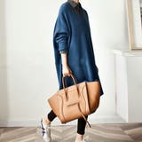 ブルー | 深めのVネックデザインが大人っぽいニットチュニック 夏 夏 | maison de LATIR