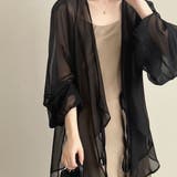 ブラック | やさしく包む長袖シアーカーディガン 冷房対策 日焼け防止 | maison de LATIR
