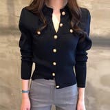 美くびれを演出する大人金ボタンニットカーディガン トップス 羽織り | maison de LATIR | 詳細画像2