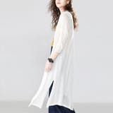 ホワイト | 軽やかな透け感で上品に決まるシアー春夏カーディガン 薄手 七分袖 | maison de LATIR