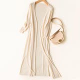 ベージュ | 軽やかな透け感で上品に決まるシアー春夏カーディガン 薄手 七分袖 | maison de LATIR